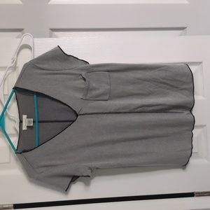 Black and white striped blouse